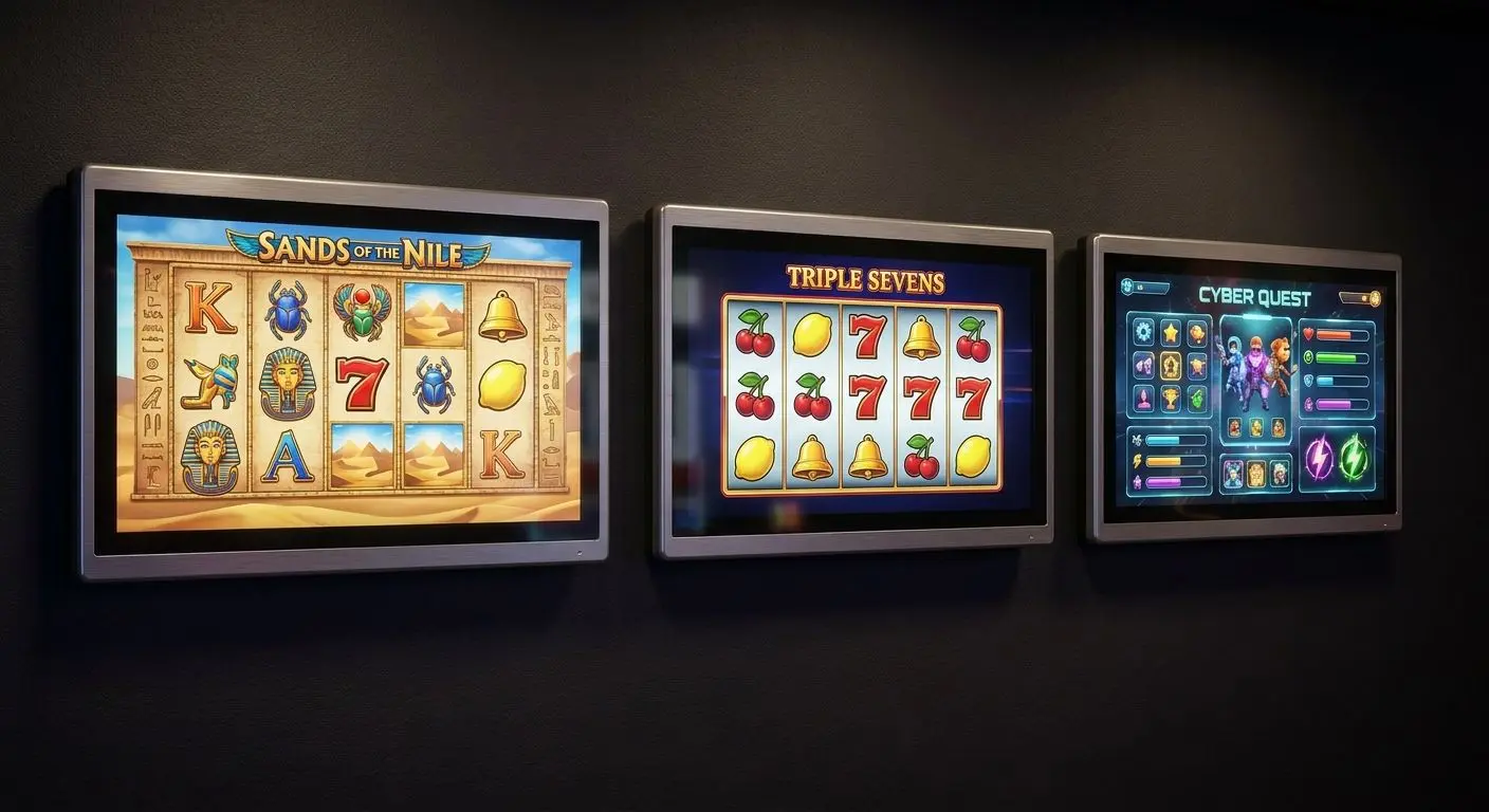 Vergleich verschiedener Slot-Arten mit ägyptischem, Retro- und modernem Stil