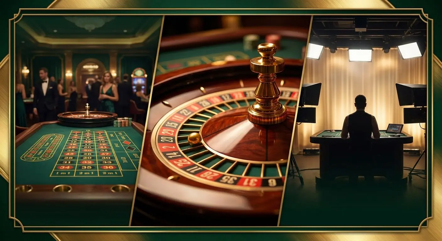 Verschiedene Roulette-Varianten als Collage
